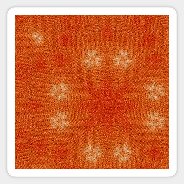 3D star abstract orange design  brick Sticker by Hujer